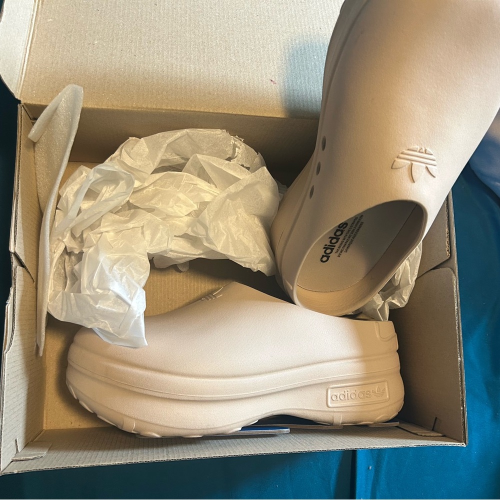 Adidas Sand-Toned Slip-On Clogs